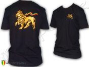 T Shirt ropa Kleidung vetement Rasta maglietta maglietta Reggae Conquering Lion of Judah Jah Star Black TS150B