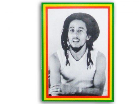 Pegatina Retrato Bob Marley Rasta blanco y negro AS105