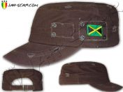 Casquillo Rasta Cap Jamaica bandera Marrón C155M
