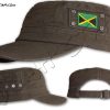 Rasta Military Cap Jamaica Flag Brown C165M