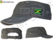 Casquette Style Militaire Rasta Drapeau Jamaica Gris