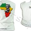 Debardeur Tank Top ropa singlet abbigliamento vetment sin mangas rasta Africa Baby sleeveless Lion Of Judah Jah Star White D385W