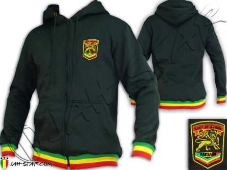 Rasta Hoodie Reggae Lion Rastafari Logo Embroidered TJ108B