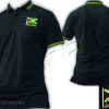 Polo abbigliamento ropa shirt vetement kleidung rasta Jah Star Jamaique Jamaica Logo embroidered Black PO114B