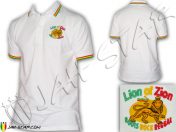 Polo rasta shirt Jah Star Wear Lion Of Zion embroidered PO107W