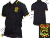 Polo rasta vetement abbigliamento shirt Jah Star Conquering Lion roots Logo embroidered Black PO108B