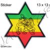 Pegatinas Rasta Reggae Estrella Lion Of Judah AS155