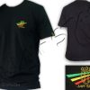Tee Shirt Rasta abbigliamento Wear Reggae Jah Star Logo Conquering Zion Black TS103B