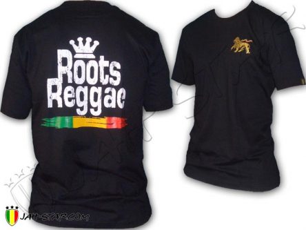 Tee Shirt Rasta maglietta Jah Star Roots Reggae Rastafari Black TS387B