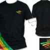 T-Shirt Rasta Wear Jah Star Logo Brodé 3 Bandes Noir TS111B