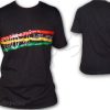 Tee Shirt Rasta Reggae Lion of Judah Bordada Jah Star Bob Marley Blanco TS100W