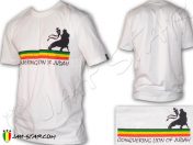 Tee Shirt Rastafari Line Conquering Lion of Judah white TS267W