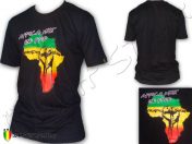 T Shirt ropa Rasta Roots Jah Rastafari Africa Must be Free Black TS205B