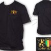 Tee Shirt Rasta Reggae Lion Jah Star Logo Bordada Negro TS105B