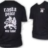 Tee Shirt Rasta Peace & Love One Love Jah Live Noir TS184B