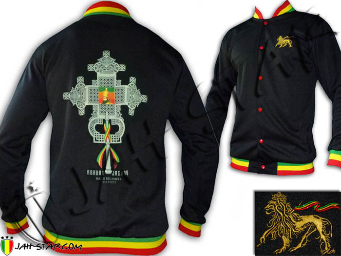 Rasta Tracksuit Jacket Jah Star Conquering Lion 3 Stripes 