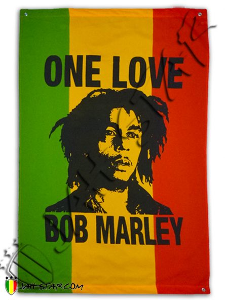 Drapeau Bob Marley Couleur Rasta One Love