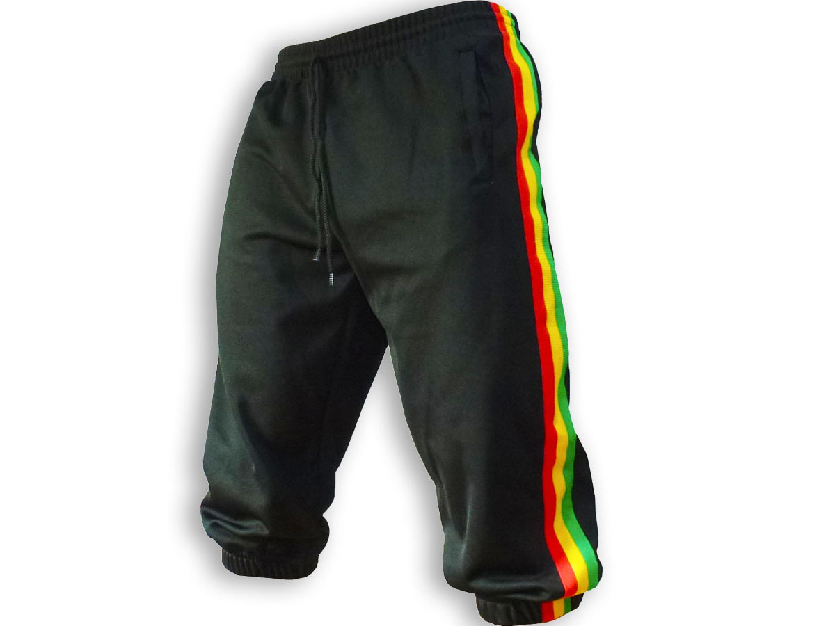 Rasta Three Quarter Pant Crapri Trouser Bob Marley  Jah Star - Rasta  Clothing Rasta Hats & Accessories